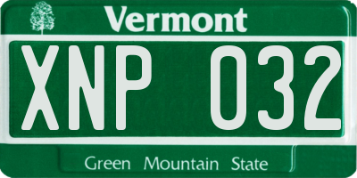VT license plate XNP032