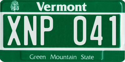 VT license plate XNP041