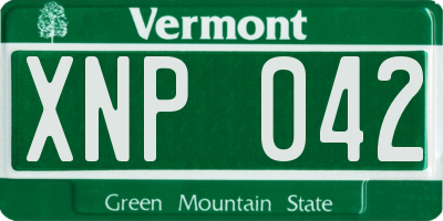 VT license plate XNP042