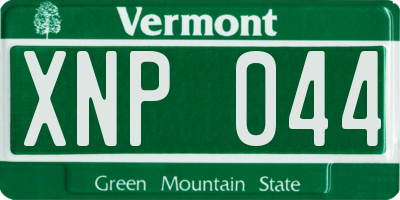 VT license plate XNP044