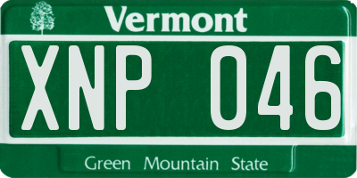 VT license plate XNP046