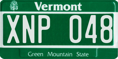 VT license plate XNP048