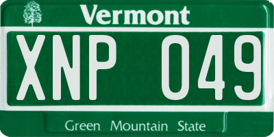 VT license plate XNP049