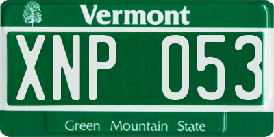 VT license plate XNP053