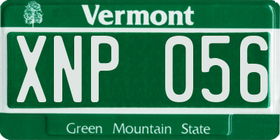 VT license plate XNP056
