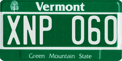 VT license plate XNP060