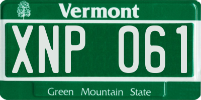VT license plate XNP061