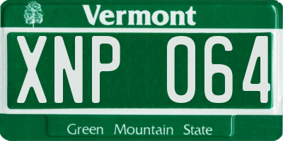 VT license plate XNP064