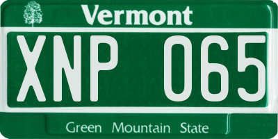 VT license plate XNP065