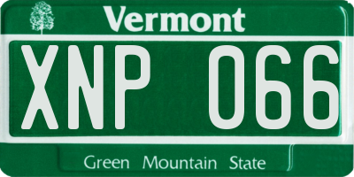VT license plate XNP066