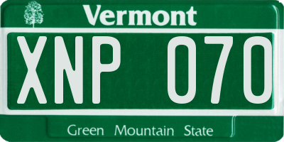 VT license plate XNP070