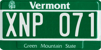 VT license plate XNP071