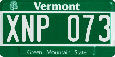 VT license plate XNP073