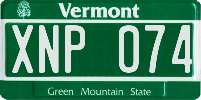 VT license plate XNP074
