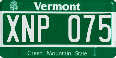 VT license plate XNP075