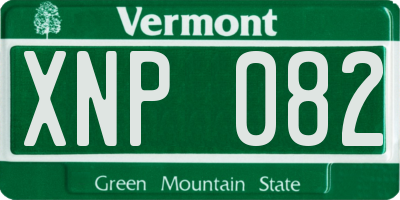 VT license plate XNP082