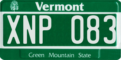 VT license plate XNP083