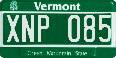 VT license plate XNP085