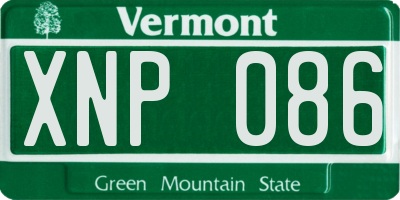 VT license plate XNP086
