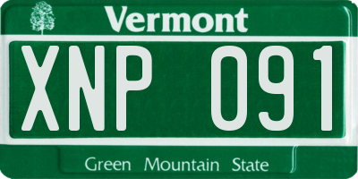 VT license plate XNP091