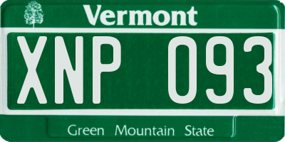 VT license plate XNP093