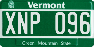 VT license plate XNP096