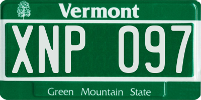 VT license plate XNP097