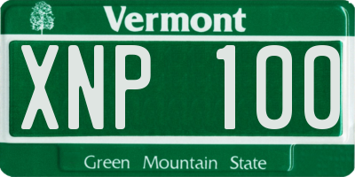 VT license plate XNP100