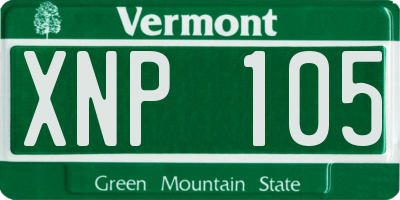 VT license plate XNP105