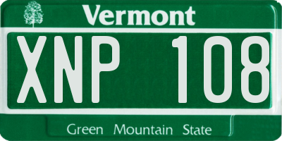 VT license plate XNP108