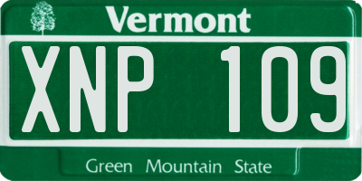 VT license plate XNP109