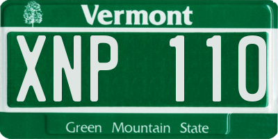 VT license plate XNP110