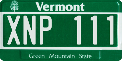 VT license plate XNP111