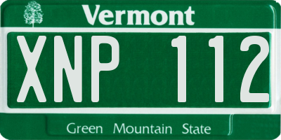 VT license plate XNP112