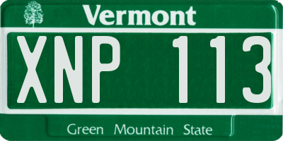 VT license plate XNP113