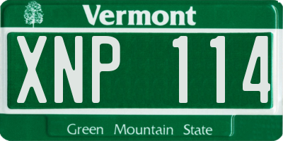 VT license plate XNP114