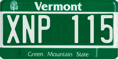 VT license plate XNP115
