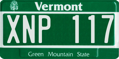 VT license plate XNP117