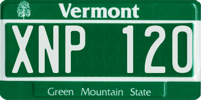 VT license plate XNP120