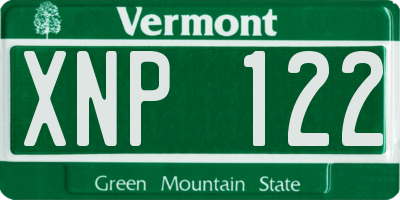 VT license plate XNP122