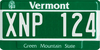 VT license plate XNP124