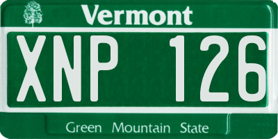 VT license plate XNP126
