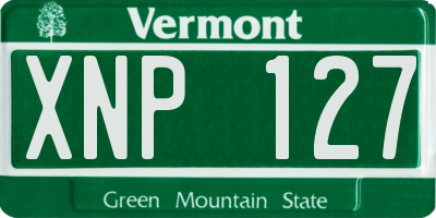 VT license plate XNP127