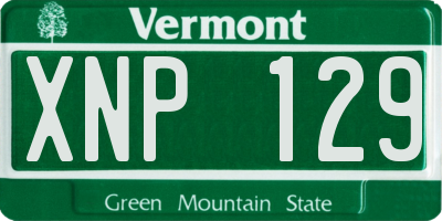 VT license plate XNP129