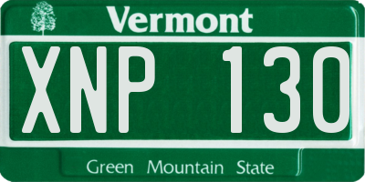 VT license plate XNP130