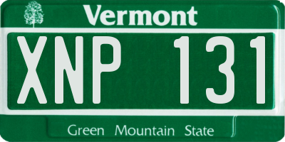 VT license plate XNP131