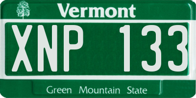 VT license plate XNP133