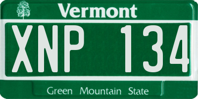 VT license plate XNP134