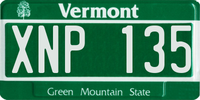 VT license plate XNP135