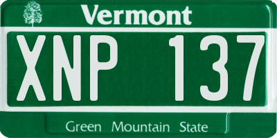 VT license plate XNP137